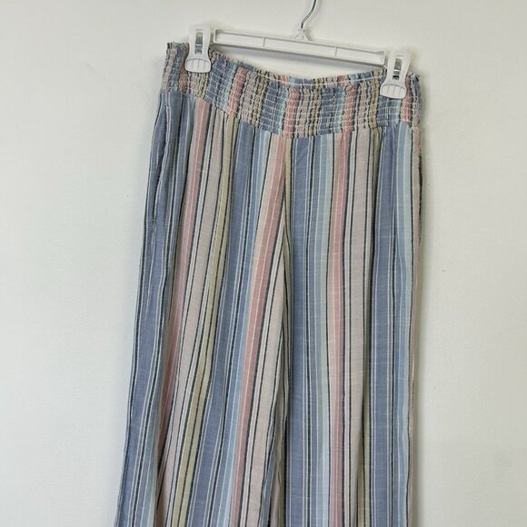 Cloth & Stone Smocked Wide Leg Pants Women’s Size Small Pastel Stripe - Picture 5 of 9